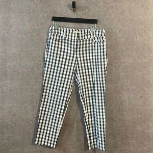 LOFT Original Ankle Pant in Gingham Black and White Printed Dress Pants Plaid